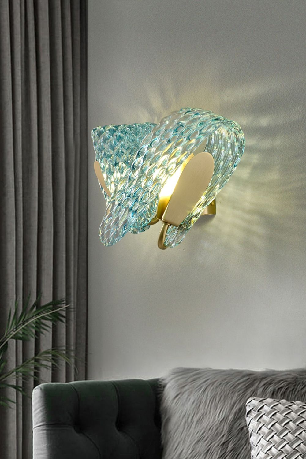 Petal Blue Glass Wall Lamp - morylighting