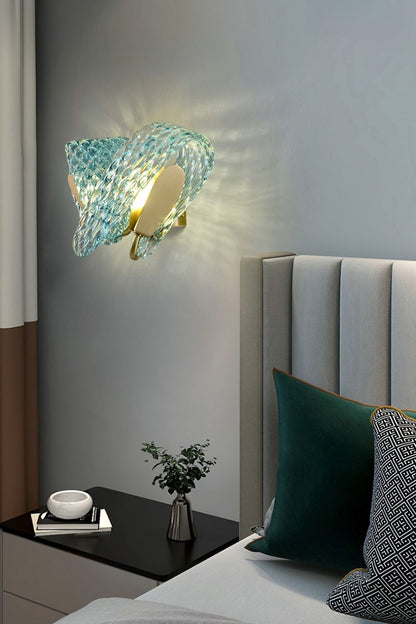 Petal Blue Glass Wall Lamp - morylighting
