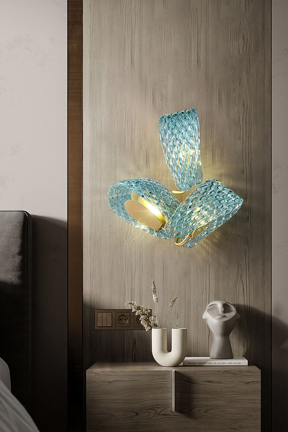 Petal Blue Glass Wall Lamp - morylighting