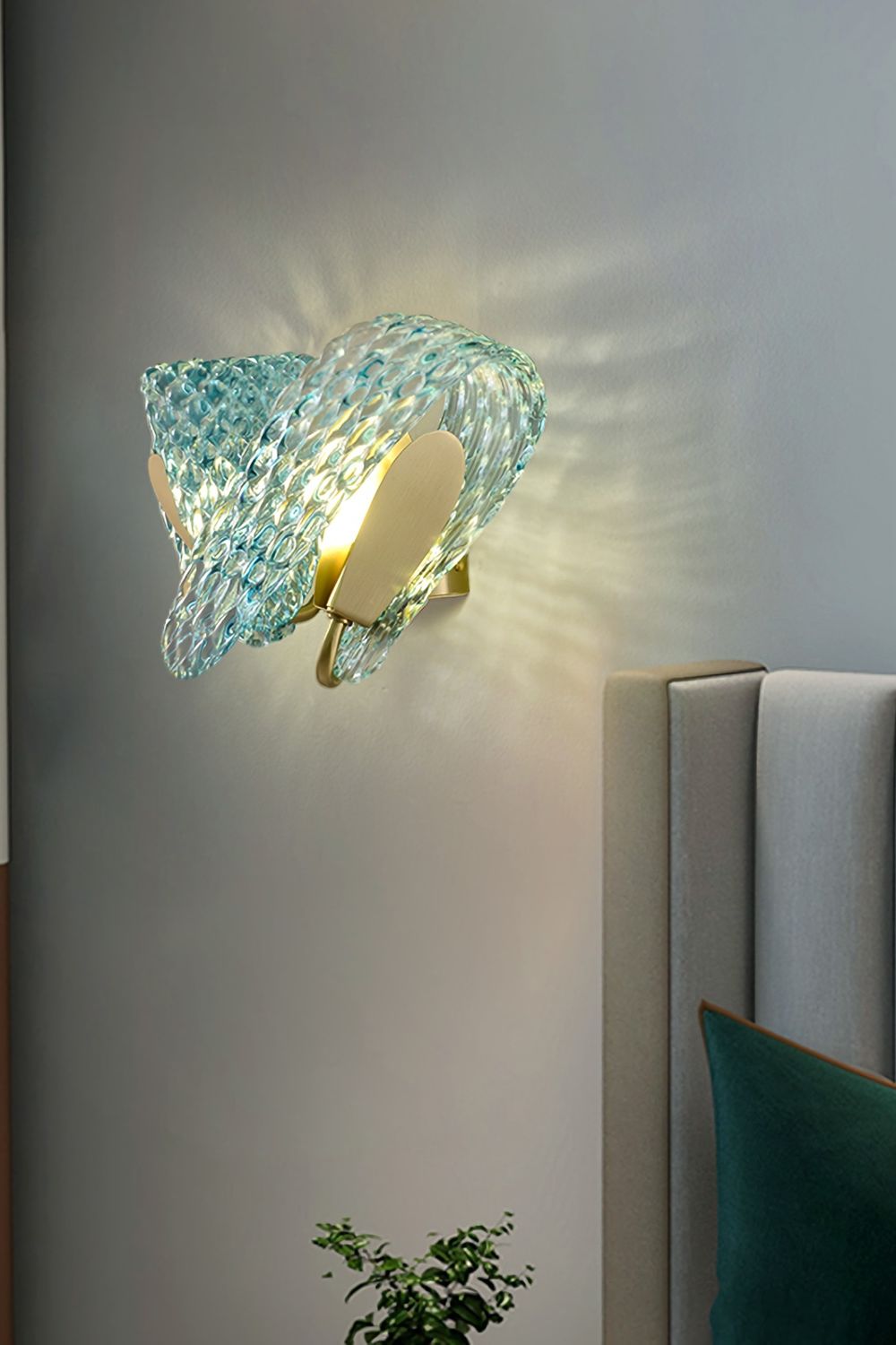 Petal Blue Glass Wall Lamp - morylighting