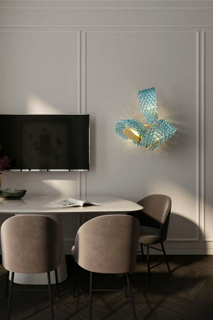 Petal Blue Glass Wall Lamp - morylighting
