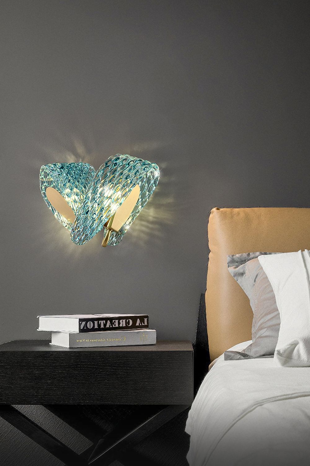 Petal Blue Glass Wall Lamp - morylighting