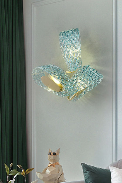 Petal Blue Glass Wall Lamp - morylighting