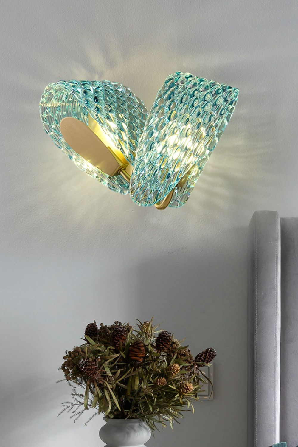 Petal Blue Glass Wall Lamp - morylighting