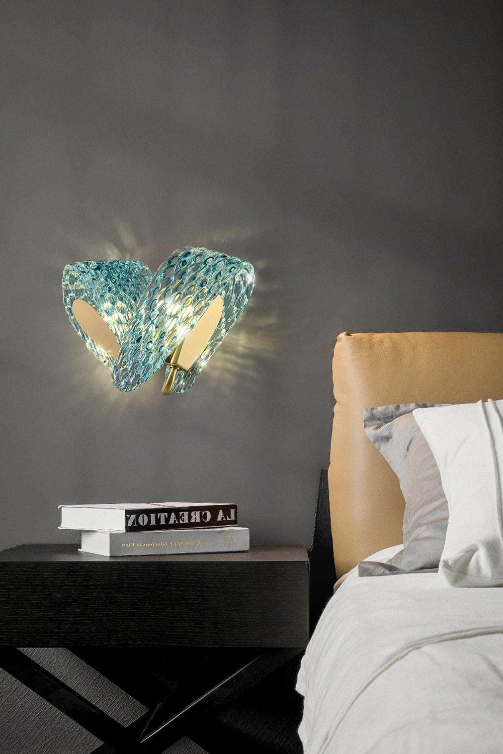 Petal Blue Glass Wall Lamp - morylighting