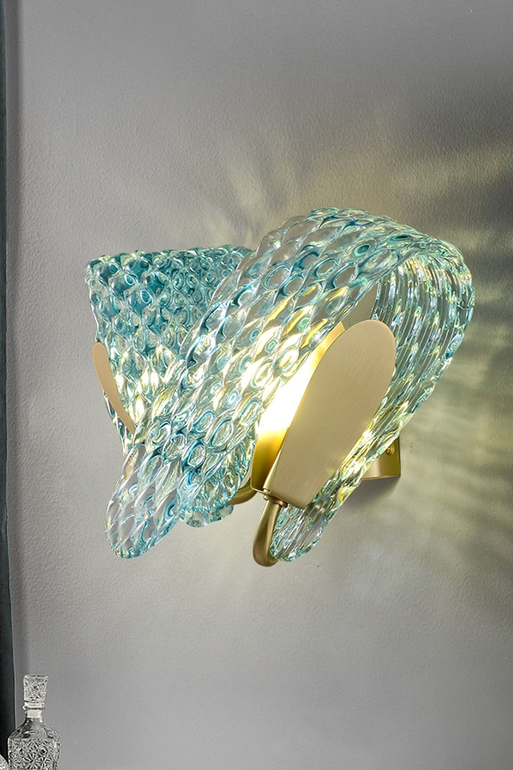 Petal Blue Glass Wall Lamp - morylighting