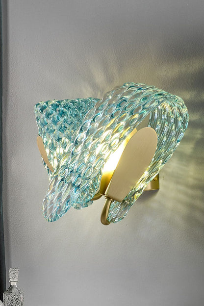 Petal Blue Glass Wall Lamp - morylighting