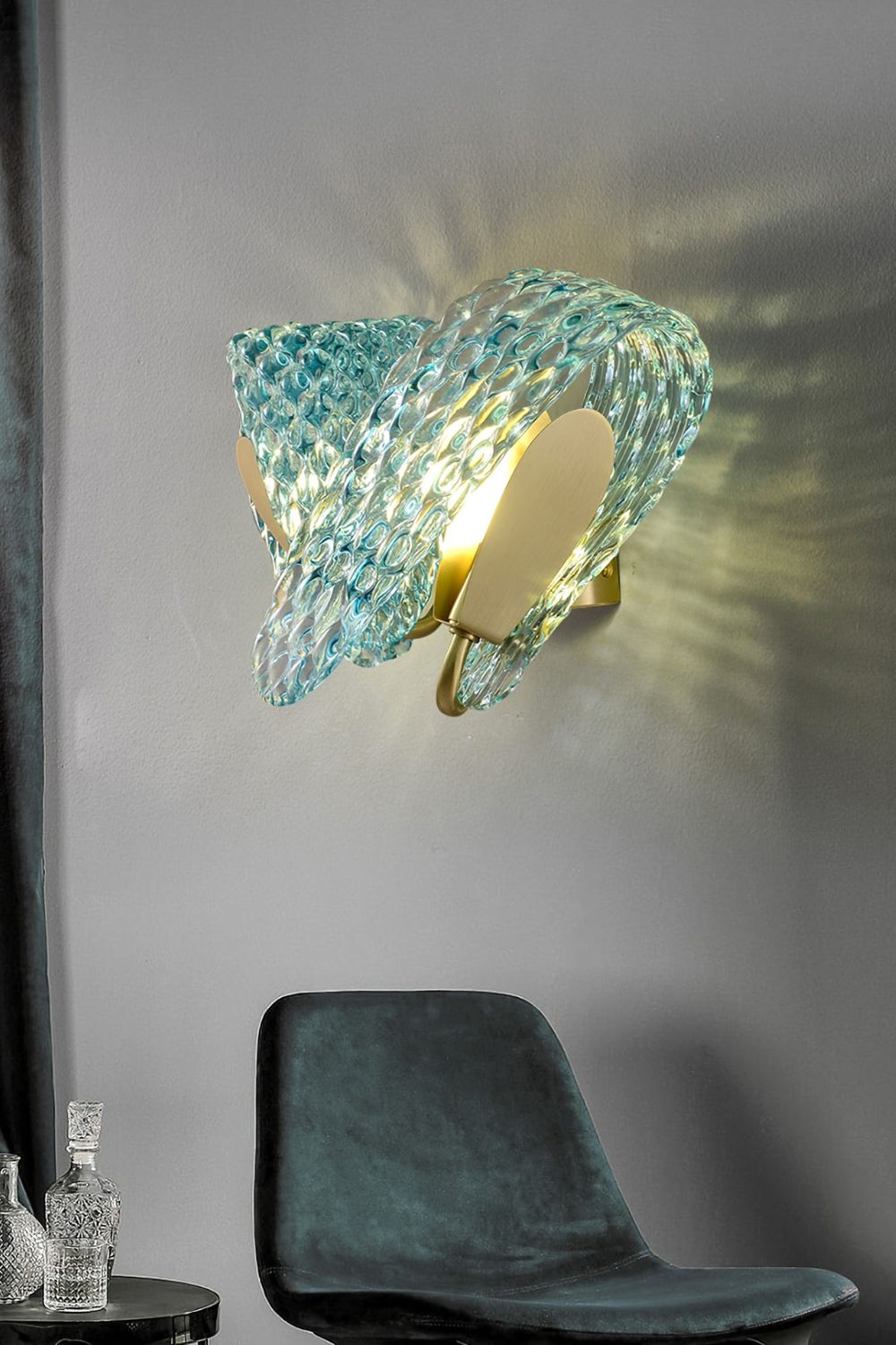 Petal Blue Glass Wall Lamp - morylighting