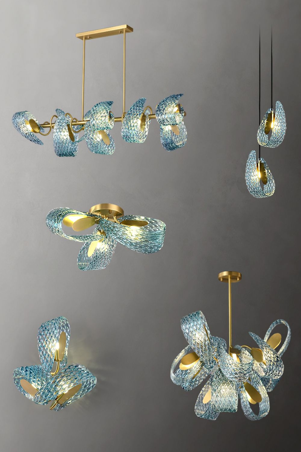 Petal Blue Glass Wall Lamp - morylighting