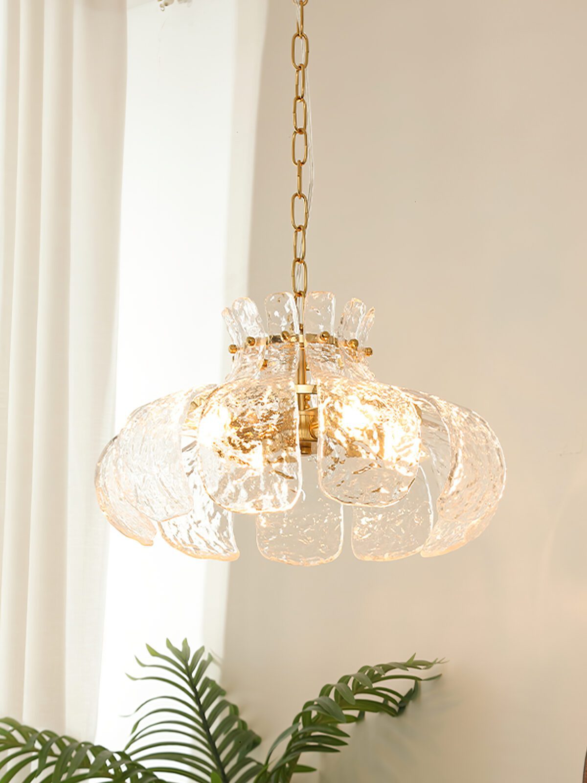 Modern Petal Ice Glass Pendant Light - view 4 | morylighting