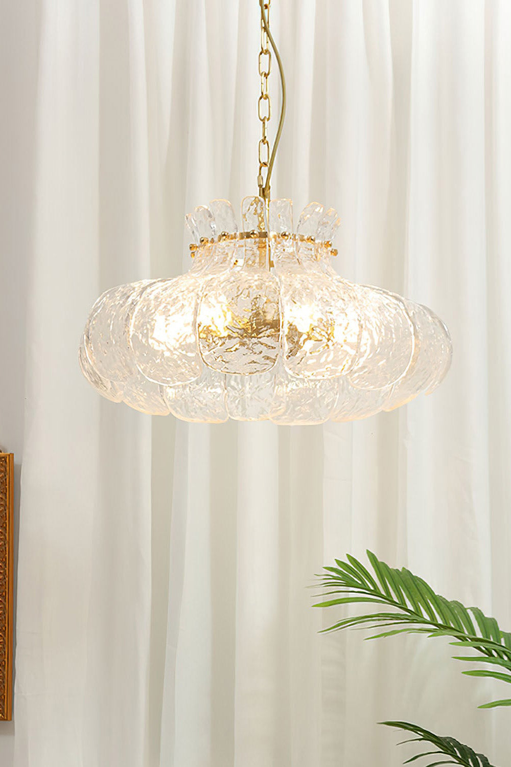 Modern Petal Ice Glass Pendant Light - view 6 | morylighting