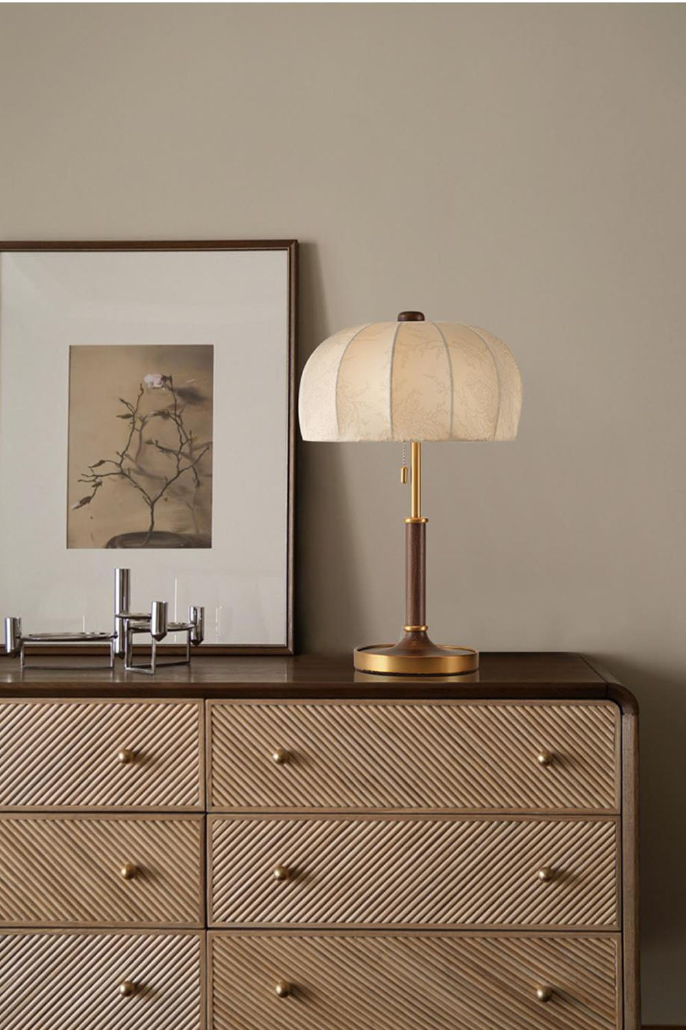 Petal Soft-Shade Pull-Cord Table Lamp - view 6 | morylighting