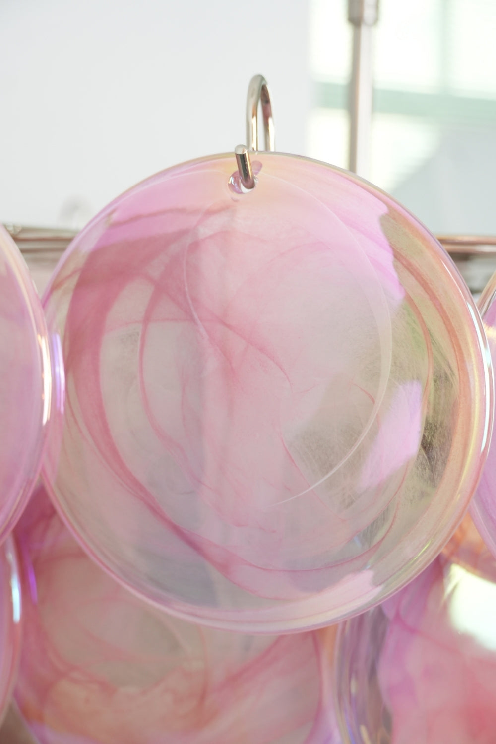 Pink Glass High Quality Art Iridescent Chandelier - view 10 | morylighting