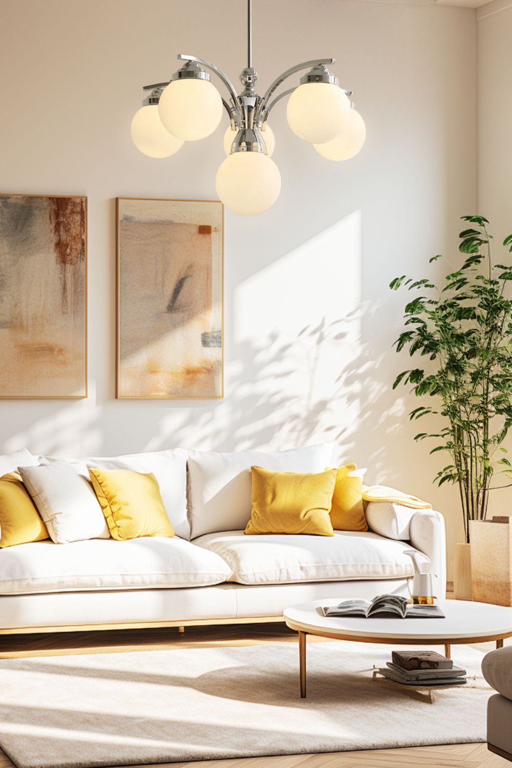 Pink Globe Modern Chandelier - view 6 | morylighting