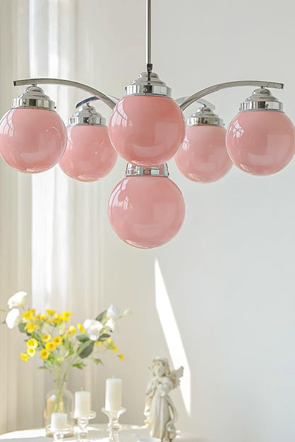 Pink Globe Modern Chandelier - view 4 | morylighting