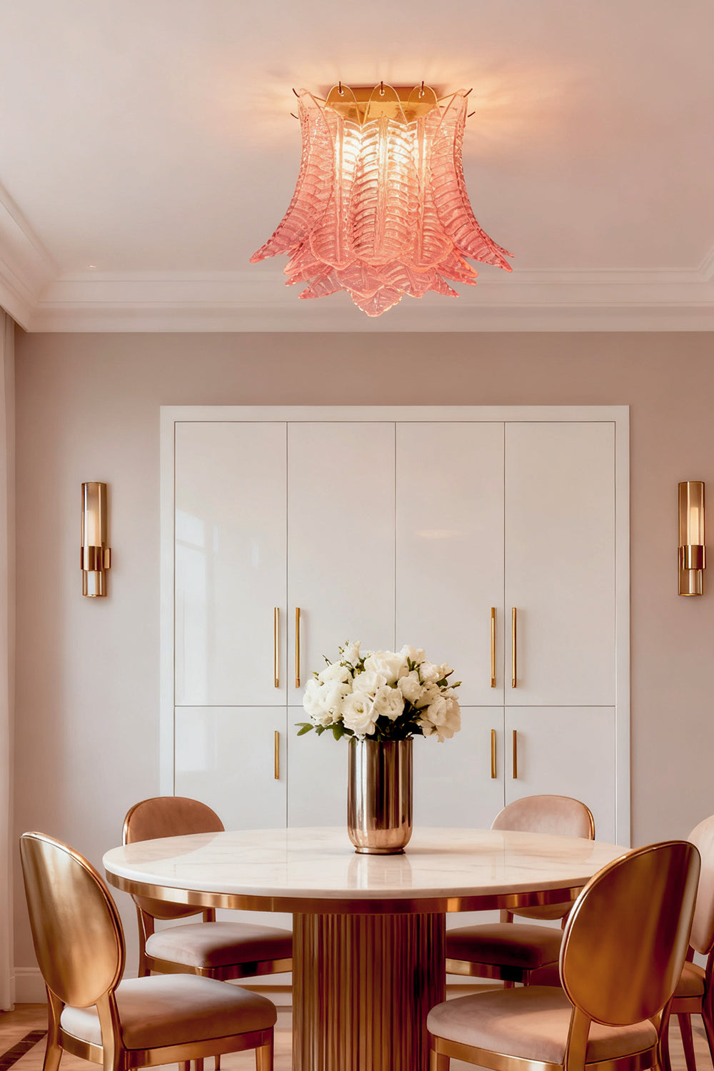 Pink Art Felci Glass Ceiling Light - view 2 | morylighting