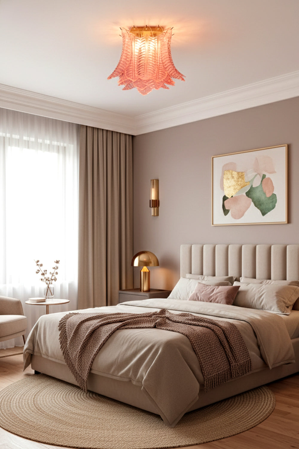 Pink Art Felci Glass Ceiling Light - view 4 | morylighting