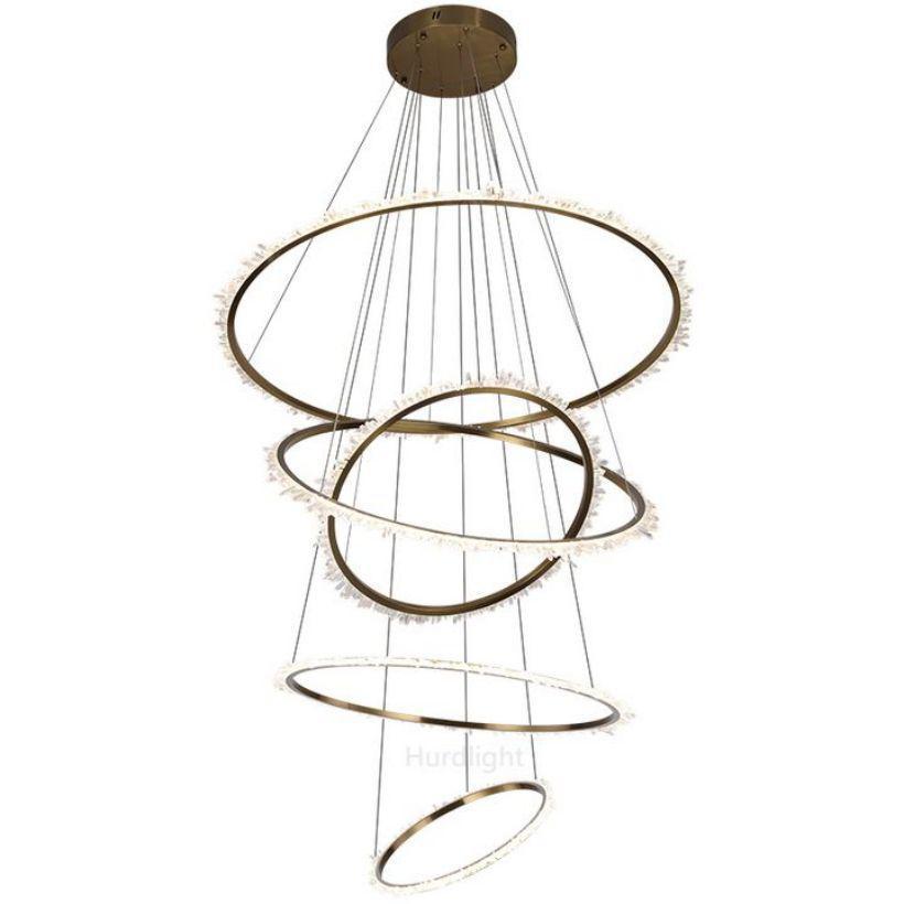 Primary Crystal Cluster Multi Rings Chandelier - morylighting