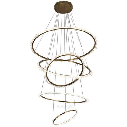 Primary Crystal Cluster Multi Rings Chandelier - morylighting