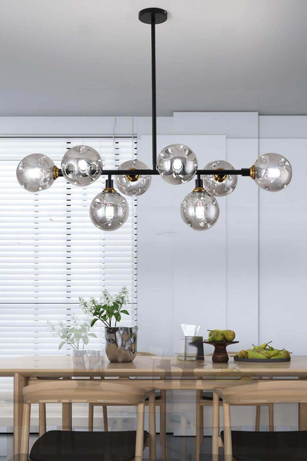 Primas Smoked Glass Linear Chandelier - view 2 | morylighting