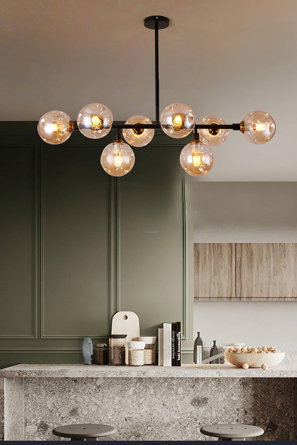 Primas Smoked Glass Linear Chandelier - view 6 | morylighting