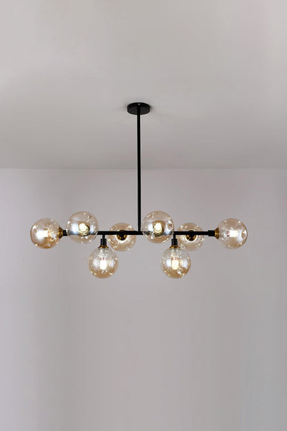 Primas Smoked Glass Linear Chandelier - view 8 | morylighting