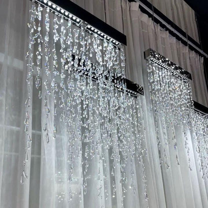 Modern Waterfall Tassel Crystal Chandelier for Dining & Kitchen