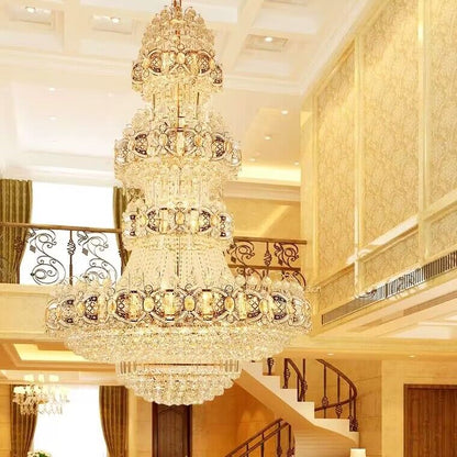 Morylighting Grand Empire Gold Crystal Chandelier - American ballroom or formal entertaining space