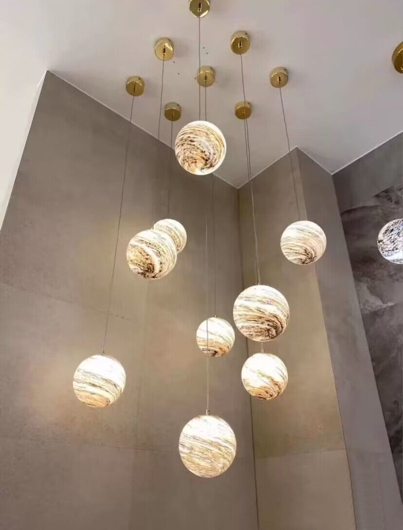 Morylighting Celestial Orb Long Pendant Chandelier - Background Shot
