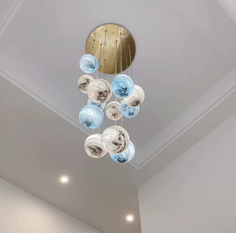 Morylighting Celestial Orb Long Pendant Chandelier - Background Shot