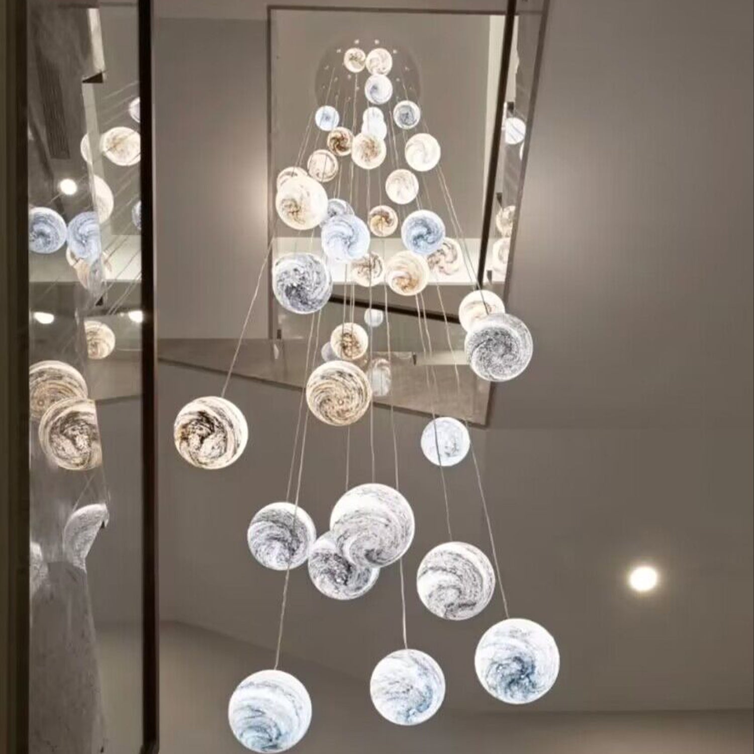 Morylighting Celestial Orb Long Pendant Chandelier - luxury American walk-in closet