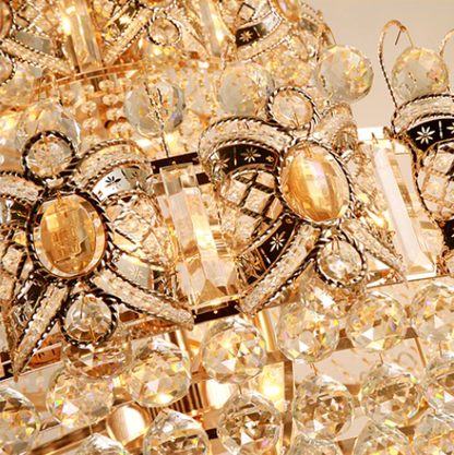 Morylighting Grand Empire Gold Crystal Chandelier - Background Shot