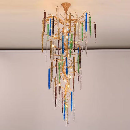Morylighting Verdant Canopy Branch Chandelier - American transitional great room with cathedral ceiling