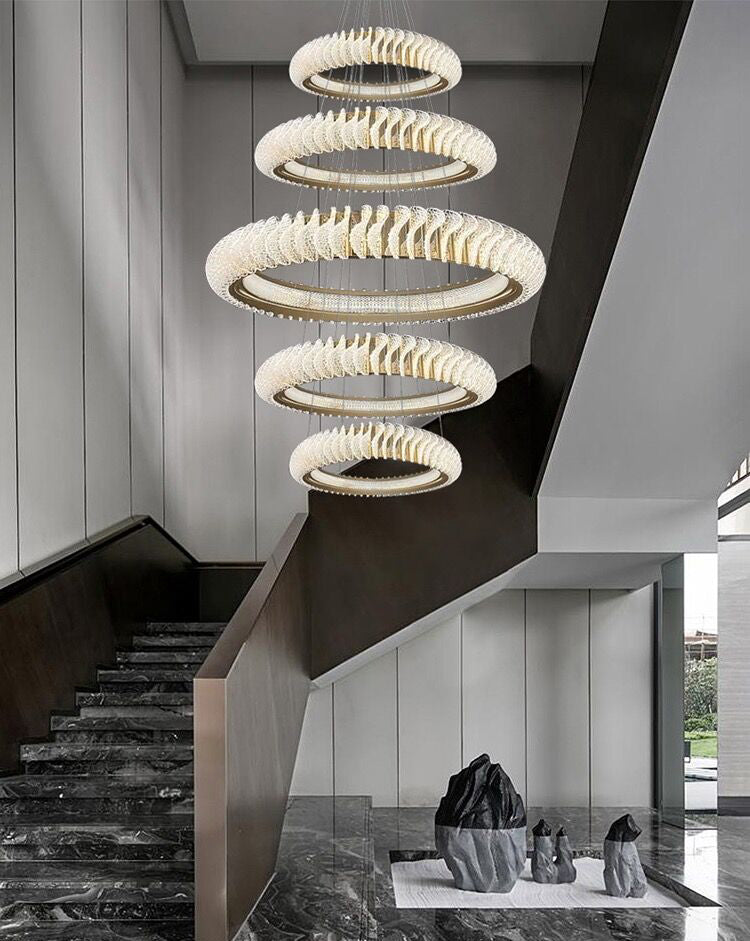 Morylighting Grand Luminous Multi-Layer Ring Chandelier - Background Shot