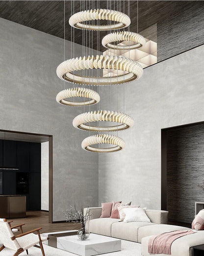 Morylighting Grand Luminous Multi-Layer Ring Chandelier - Background Shot