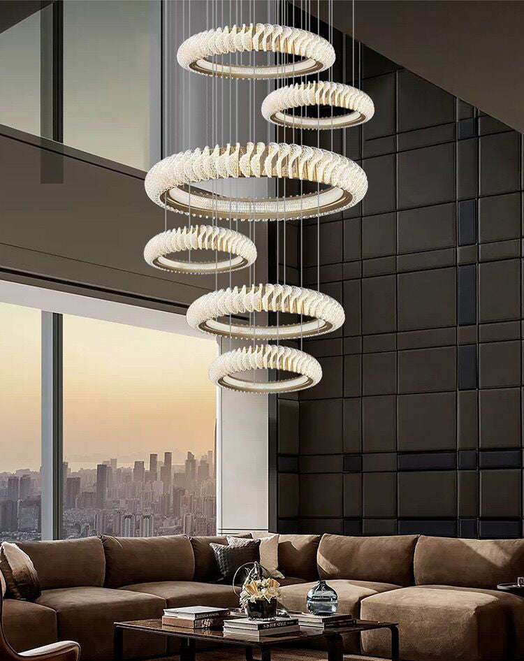 Morylighting Grand Luminous Multi-Layer Ring Chandelier - Background Shot