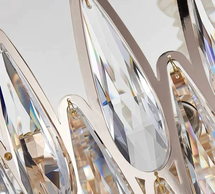 Morylighting Grand Tiered Crystal Raindrop Chandelier - Background Shot