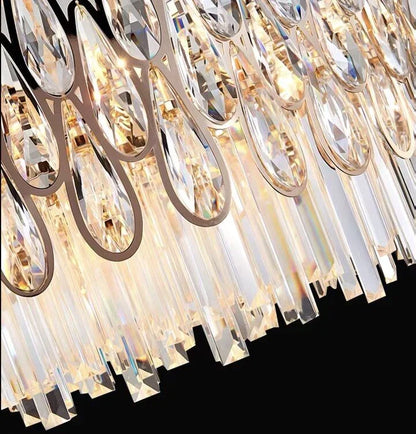 Morylighting Grand Tiered Crystal Raindrop Chandelier - Background Shot