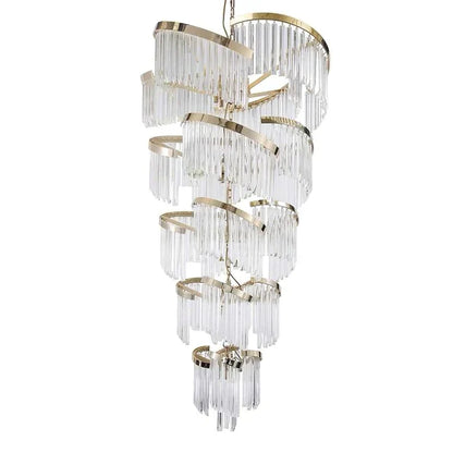 Morylighting Grand Tiered Spiral Crystal Chandelier - Background Shot