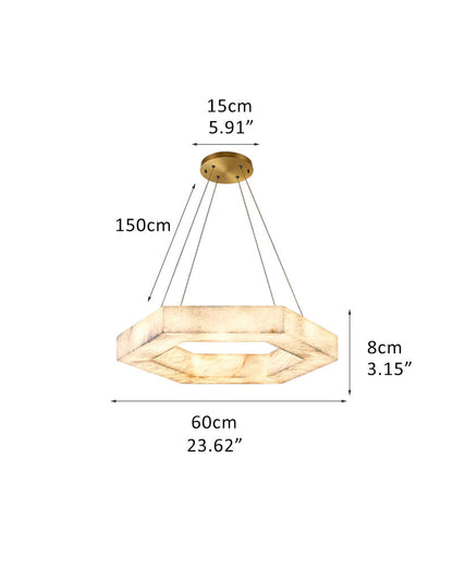 LED Hexagon Marble Pendant Lamp | Double/Triple Ring Design