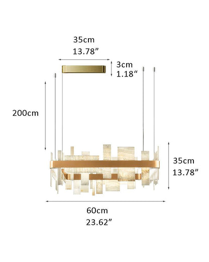 Long Cord Alabaster Ceiling Pendant Light Brushed Gold