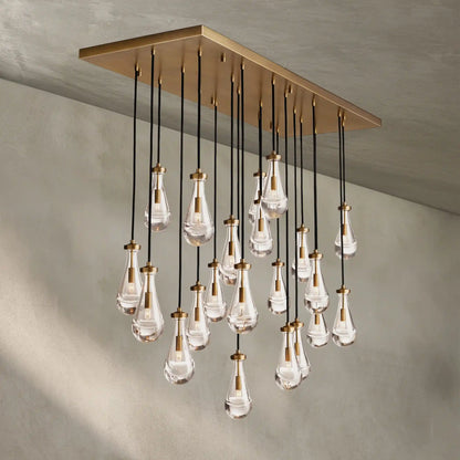 Raindrop Glass Linear Chandelier 54'' 72''