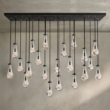 Raindrop Glass Linear Chandelier 54'' 72''