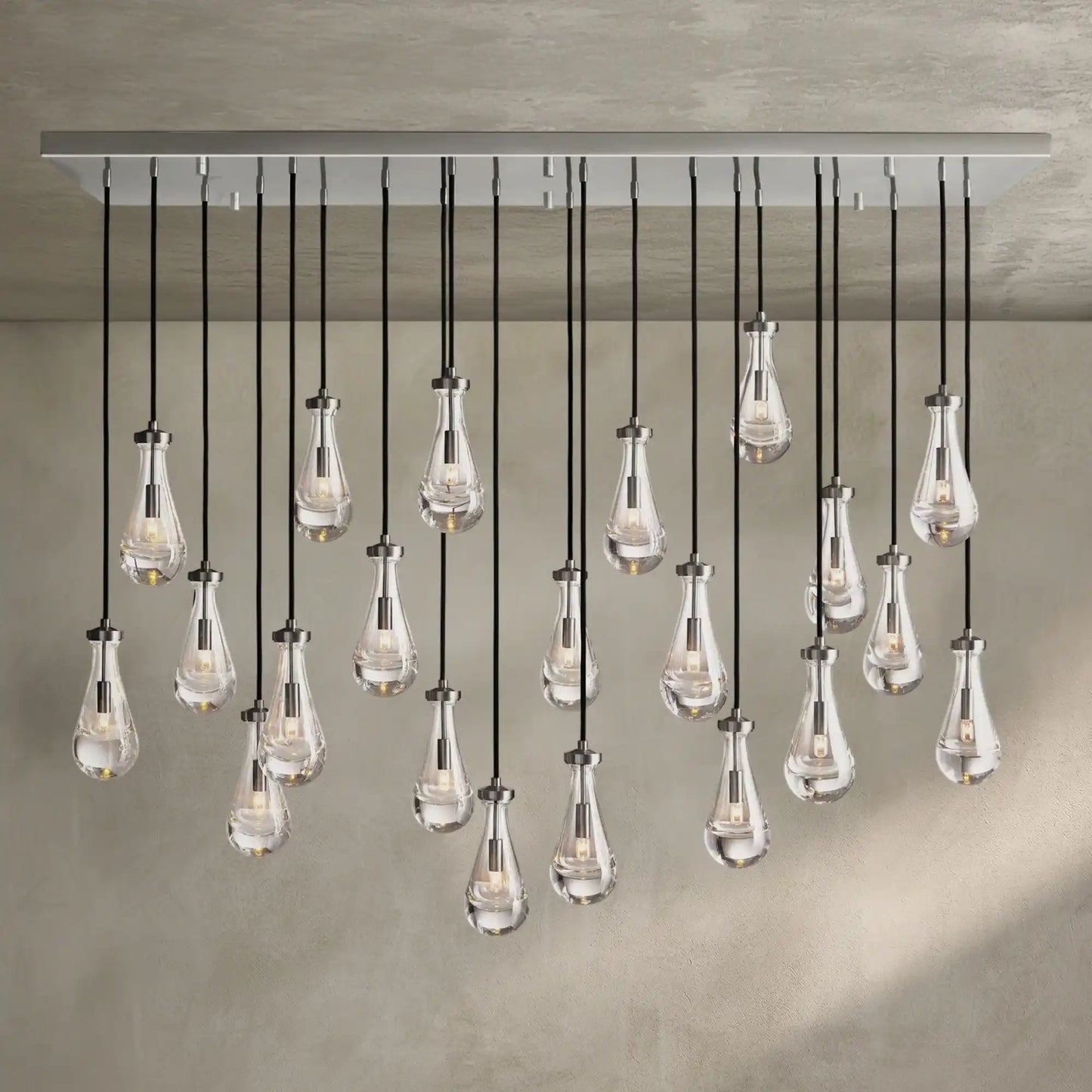 Raindrop Glass Linear Chandelier 54'' 72''