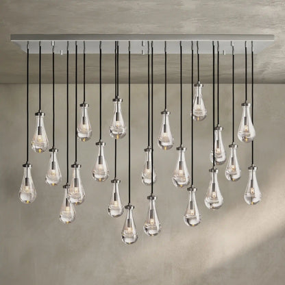 Raindrop Glass Linear Chandelier 54'' 72''