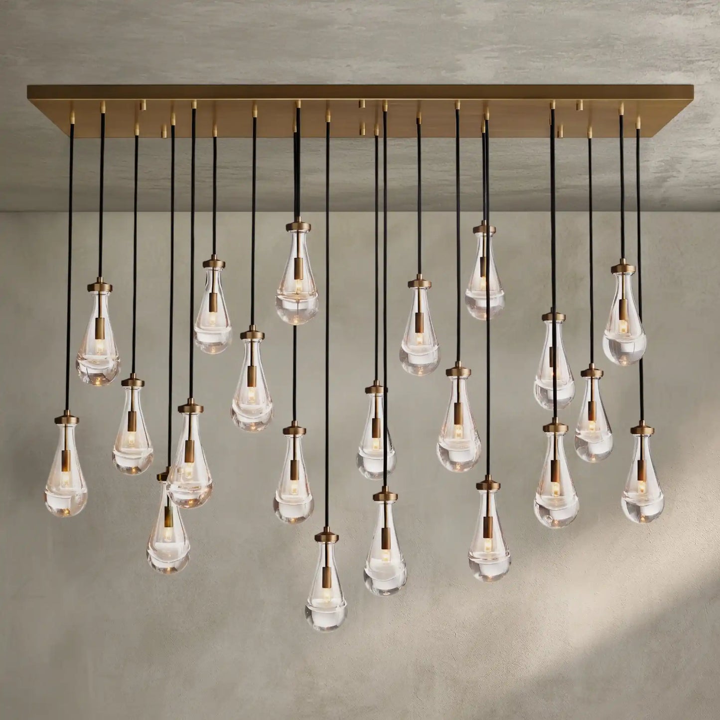 Raindrop Glass Linear Chandelier 54'' 72''