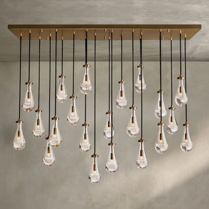 Raindrop Glass Linear Chandelier 54'' 72''