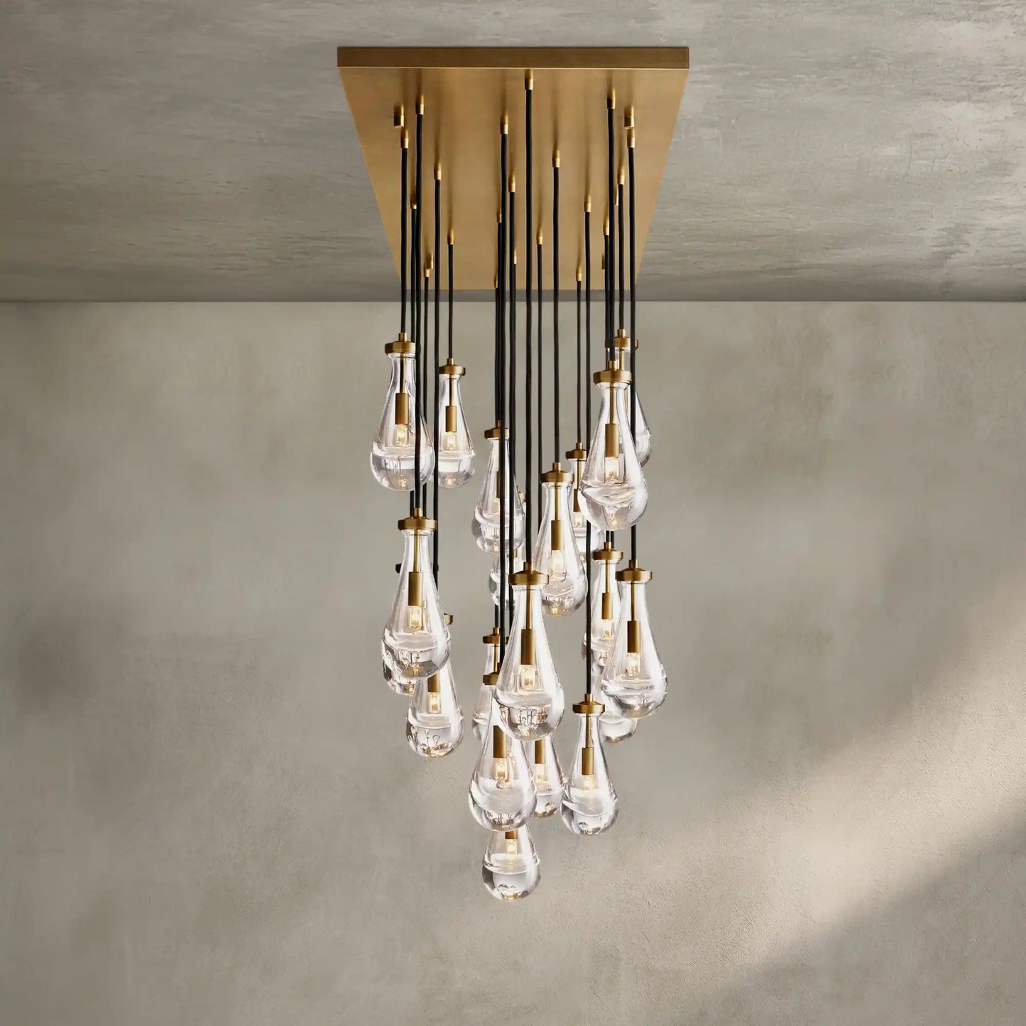 Raindrop Glass Linear Chandelier 54'' 72''