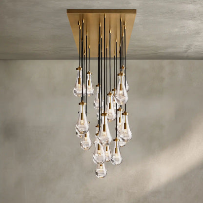 Raindrop Glass Linear Chandelier 54'' 72''