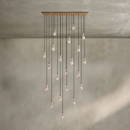 Raindrop Glass Linear Chandelier 54'' 72''